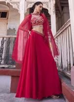 Georgette Rani Pink Party Wear Hand Work Readymade Indo Western